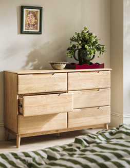 Furniture Village Stockholm 6 Drawer Wide Chest in Light Oak - £999