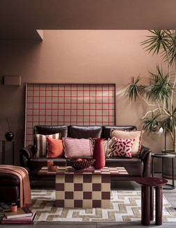 Furniture Village Daytona 3 Seater Leather Sofa in Cat Ruby