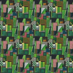 Raku Patchwork in emerald (wallpaper) PDG1203/01