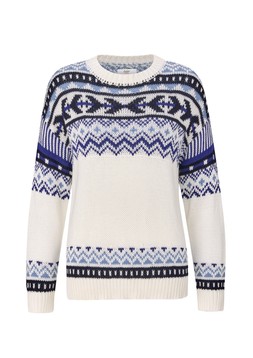 Patterned Jumper Cream:Blue £40