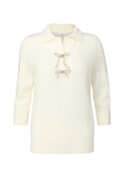 3:4 Sleeve Jumper With Collar Cream £36
