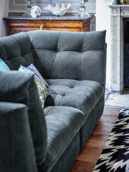 GET YER FREAK ON - The Cocoon 3 Seater in Textured Chenille Ink, £1699 & Adler Swivel Chair in Casual Chenille Pine, £499.