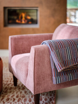 TEXTURALISM & MATERIALITY - Cricket Designer Chair in Smooth Textured Chenille Antique Rose All Over, £699.