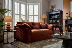 Georgio 3 Seater with Extra Flex Interior in Luxe Chenille Burgundy All Over, £1499