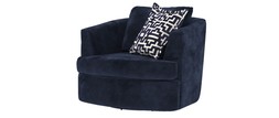 Mayfair Swivel Chair in Soft Chenille Navy Mix, &pound;679