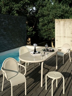 Tom Dixon Groove Obround Table - Putty