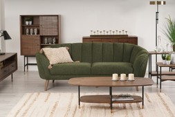 Megan Green Fabric 3 Seater Sofa
