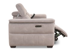 Hollywood Grey Fabric 2.5 Seater Electric Recliner Sofa with Fridge RRP€5559 NOW €2999