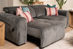 Serene Grey Fabric 2.5 Seater with Electric Sliding Chaise - RRP €3699 NOW €1999.