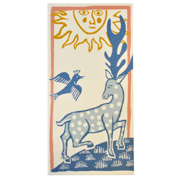 Smaller Long Card Deer and Bird