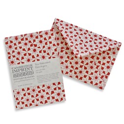 Packet of Ten Patterned Envelopes in Alhambra Red and Pink