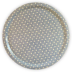 Birch Tray Round in Animalcules Bright Blue