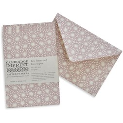 Packet of Ten Patterned Envelopes in Animalcules Cupboard Pink