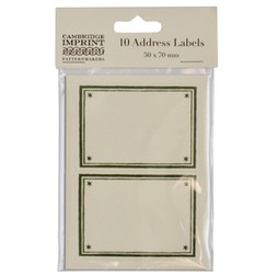 Packet of 10 Self-Adhesive Labels with Bottle Green Border