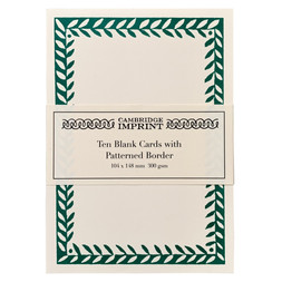 Ten Postcards with Patterned Border in Bottle Green