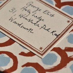 Packet of 10 Self-Adhesive Labels with Cocoa Brown Border
