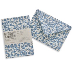 Packet of Ten Patterned Envelopes in Dappled Blue