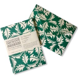 Packet of Ten Patterned Envelopes in Dandelion Bottle Green