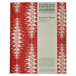 Lined Exercise Book Pinecone Red and Pink