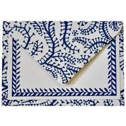 Ten Postcards with Patterned Border in Prussian Blue