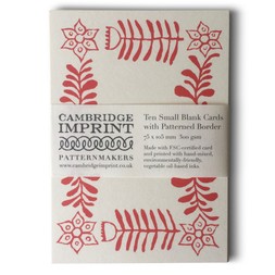 10 Small Cards with Patterned Border in Red