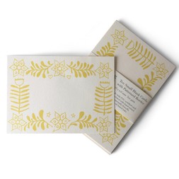 10 Small Cards with Patterned Border in Yellow