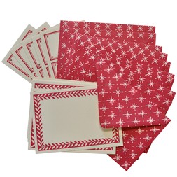 Set of Notecards and Envelopes Large Stars Magenta