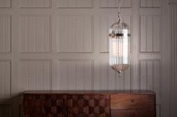 Fritz Fryer Ribbed Aston Lantern Pendant Light