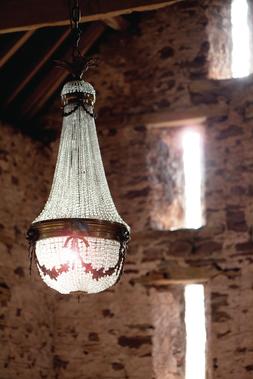Fritz Fryer Restored Crystal Bag Chandelier