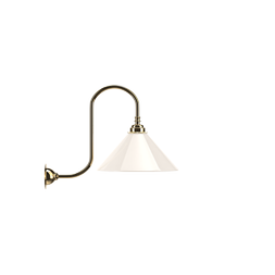Fritz Fryer Swan Neck Wall Light White Hay Coolie Shade