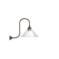 Fritz Fryer Swan Neck Wall Light Clear Hay Shade