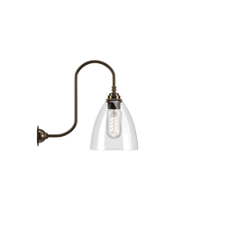Fritz Fryer Swan Neck Wall Light Clear Ledbury Shade