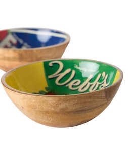 Retro Tomato Mango Wood Bowls Set Of 2 £25