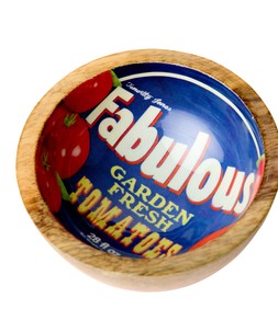 Retro Tomato Mango Wood Snack Bowls Set Of 2 £15