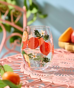 Vibrant Orange Stemless Wine Glass £12