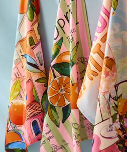 Riviera Reverie Pack Of 3 Tea Towels £18