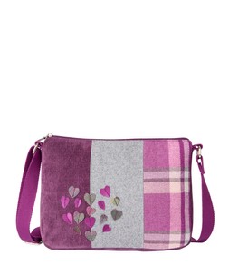 AE084A Mixed In Tweed Applique Bag Damson Multi £45 (1)