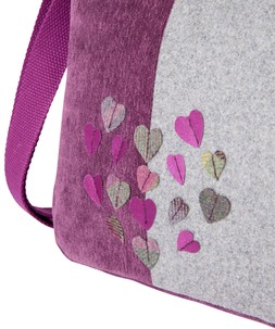 AE084A Mixed In Tweed Applique Bag Damson Multi £45 (3)