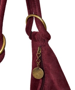 AE093B Lucia Boho Suede Bag Burgundy £60 (3)