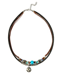 Beach Drifter Leather And Stone Necklace £25