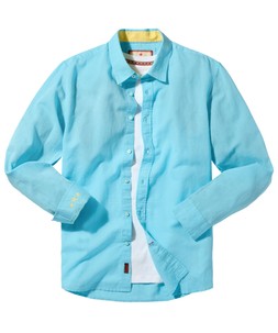 Everyday Linen Blend Long Sleeve Shirt Aqua £35