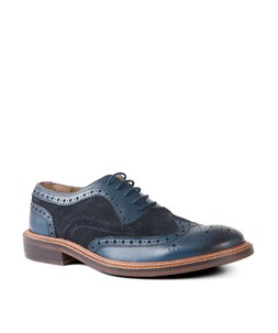 FW363A East Side Double Stitched Leather Brogues Blue £75 (2)