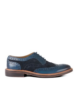 FW363A East Side Double Stitched Leather Brogues Blue £75 (1)