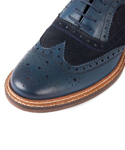 FW363A East Side Double Stitched Leather Brogues Blue £75 (4)