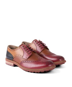 FW368A Smarter Still Mixed Leather Brogues Tan Multi £80 (3)