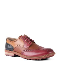 FW368A Smarter Still Mixed Leather Brogues Tan Multi £80 (2)