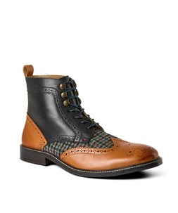 FW371A 2 Harlington Tweed and Leather Boots £85