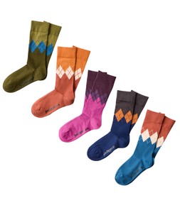 GH636A Men's Dandy Argyle Socks 5 Pack Multi One Size (8-12) £25 (1)