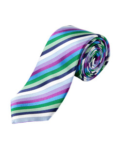 HB566A Edgware Silk Stripe Tie Purple Multi £25 (1)