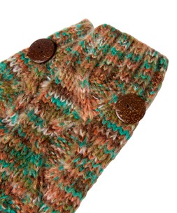 HB582A Clover Knitted Button Trim Mitts Green Multi £20 (3)